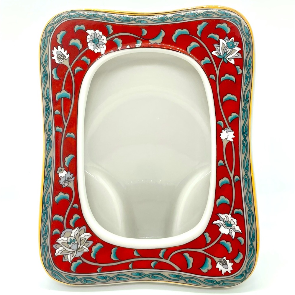 Vintage 1986 Etude Takahashi San Francisco Porcelain Picture Frameㅣ RED Floral